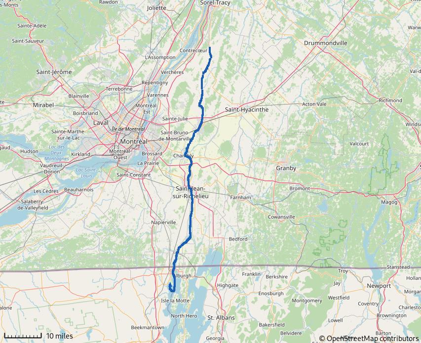 Figure 1: Chambly Canal and Richelieu River